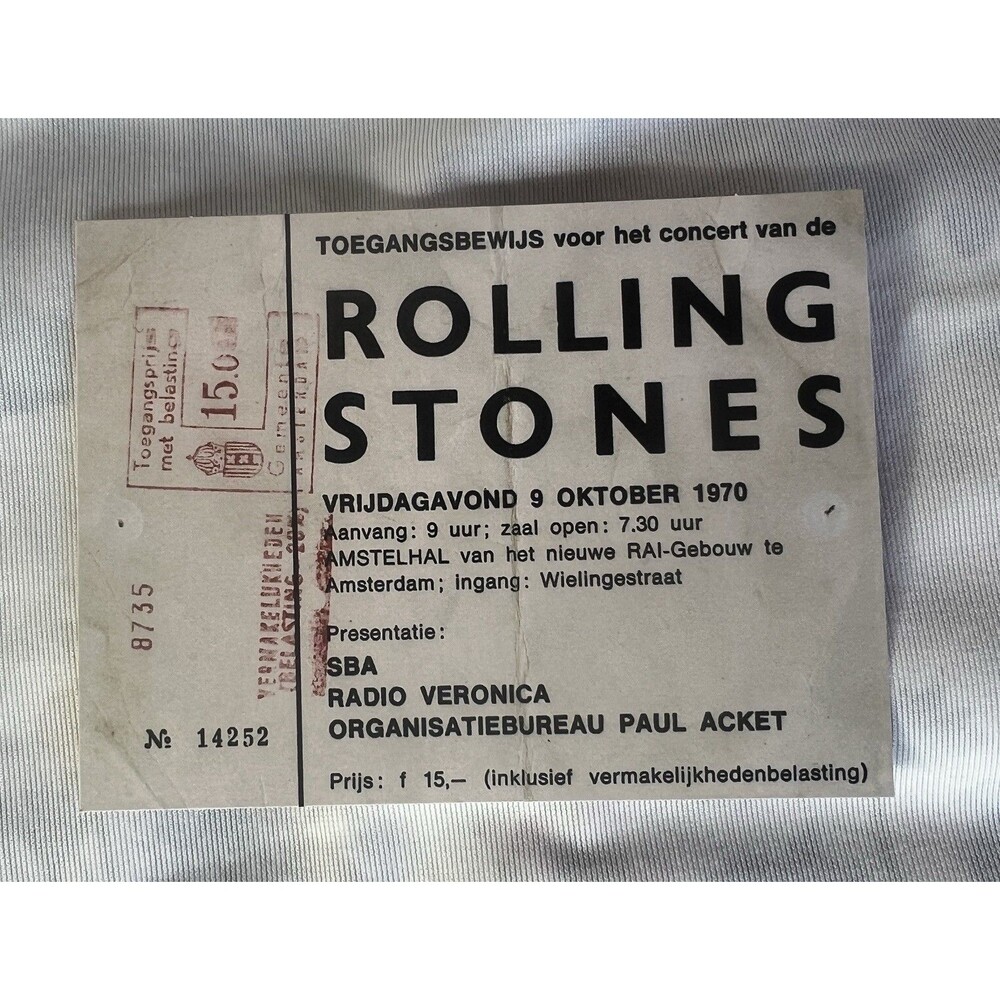 Rolling Stone October 9th 1970 European Tour Reproduction Music Concert Ticket